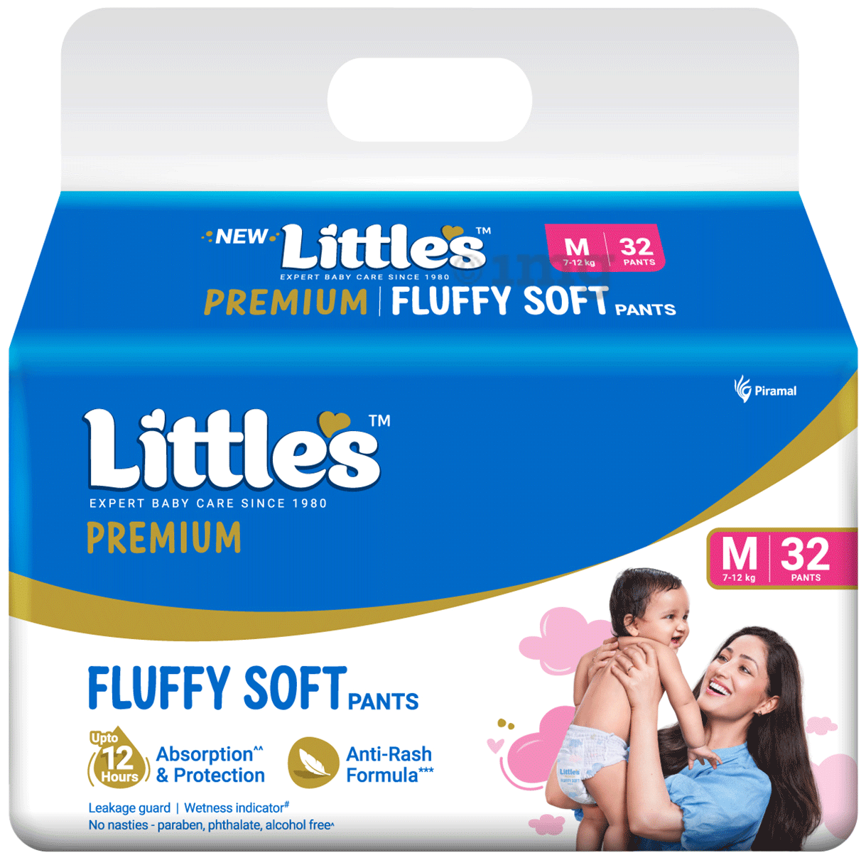 Little's Premium Baby Diaper Pants | Fluffy Soft Pants | Anti Rash - 12Hrs | No Nasties | Medium