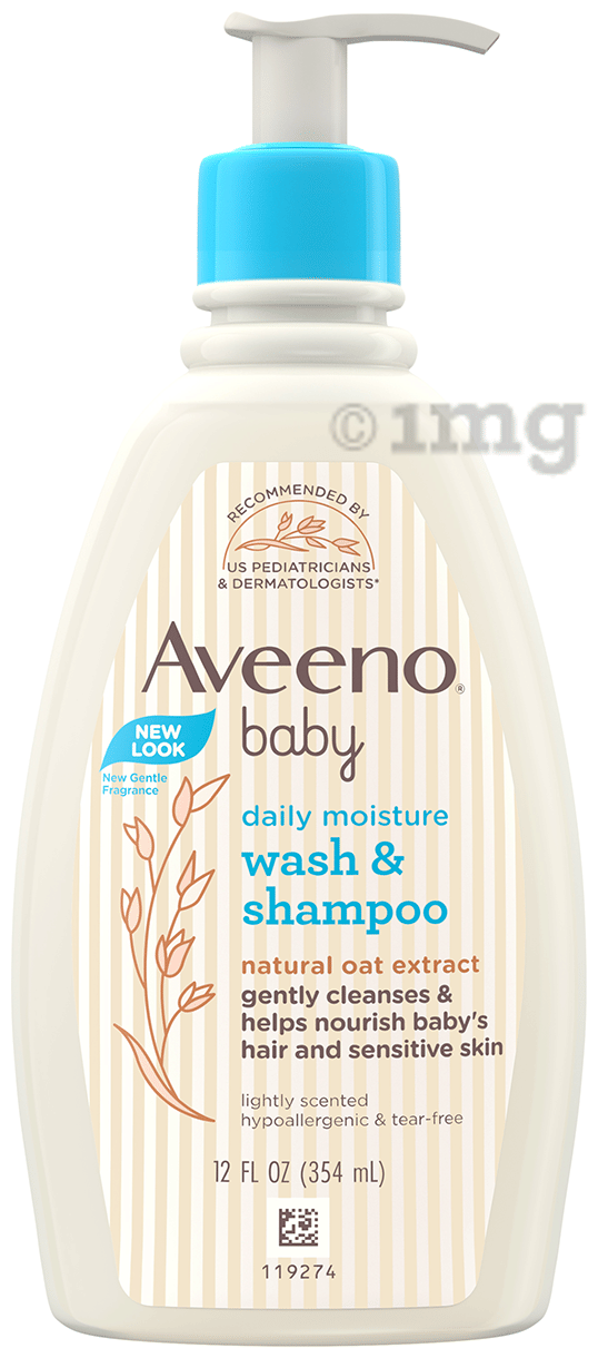 Aveeno Baby Daily Moisture Wash & Shampoo | For Sensitive Skin | Tear-Free Formula