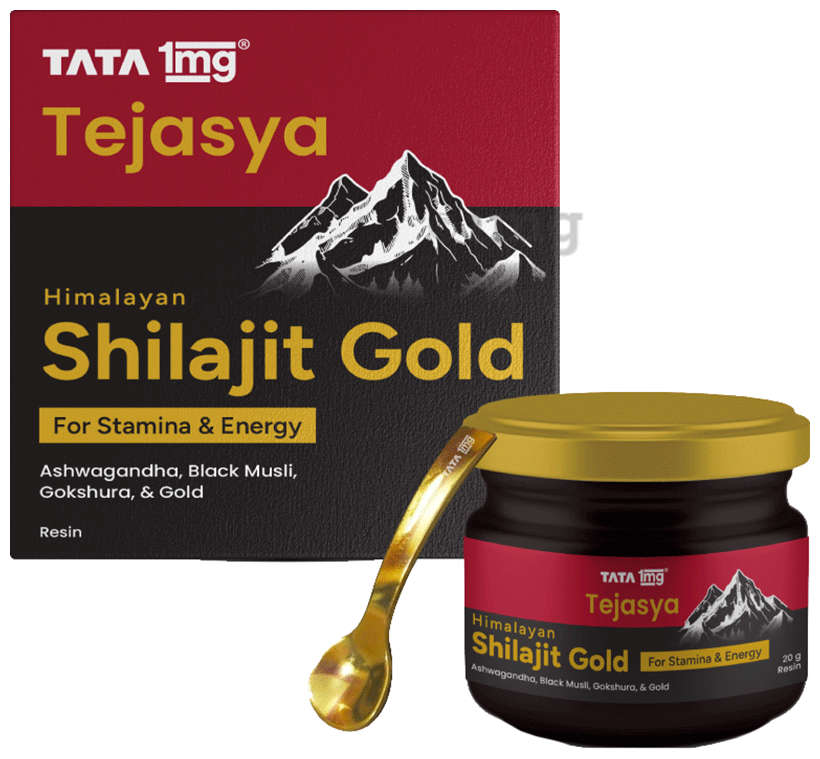 Shilajit Gold Resin with Swarna Bhasma | Boosts Energy, Stamina, Muscle Growth | by Tata 1mg Tejasya